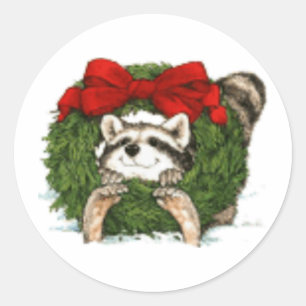 Kerstmis met drogen en regen ronde sticker