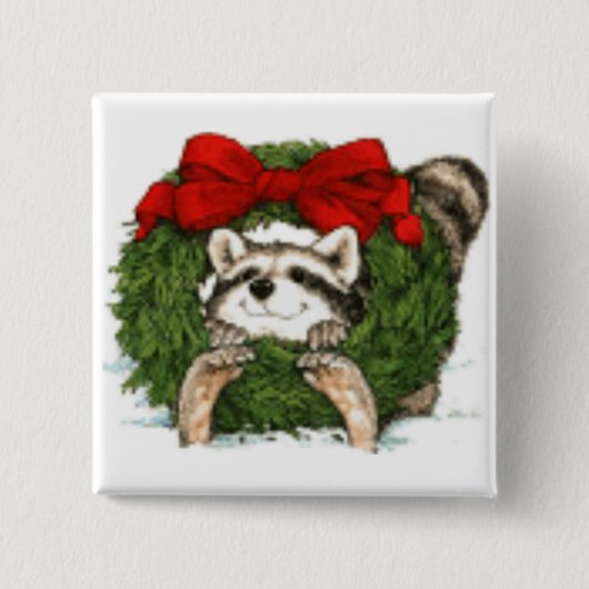 Kerstmis met drogen en regen vierkante button 5,1 cm (Voorkant)