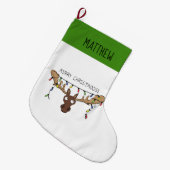 Kerstmis met een grappige feestdag grote kerstsok (Voorkant (Hangend))