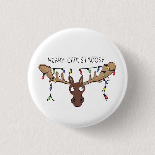 Kerstmis met een grappige feestdag ronde button 3,2 cm (Voorkant)