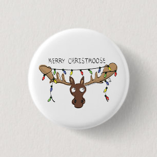 Kerstmis met een grappige feestdag ronde button 3,2 cm