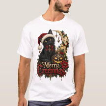 Kerstmis met een Griezelsfeer T-Shirt met Zwarte K