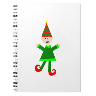 Kerstmis met een groen en rood Pet met strips Notitieboek