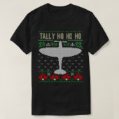 Kerstmis met een lomp-jumperstijl vliegtuig t-shirt (Design voorkant)