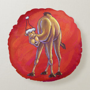 Kerstmis met een lul op rood rond kussen