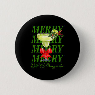 Kerstmis met een margarita drinkende margarita Ker Ronde Button 5,7 Cm