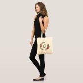 Kerstmis met een monogram tote bag (Voorkant (model))