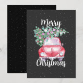 Kerstmis met een oldtimer auto feestdagenkaart (Voorkant / Achterkant)