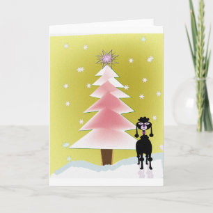 Kerstmis met een poedel feestdagen kaart