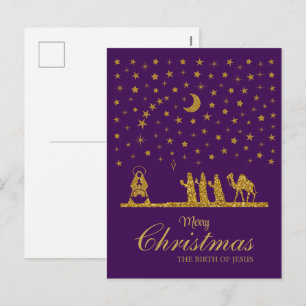 Kerstmis met een religieuze inslag, Geboorte van J Feestdagenkaart
