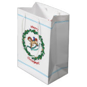 Kerstmis met een Rocking Horse Medium Cadeauzakje (Achterkant Gekanteld)