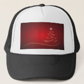 Kerstmis met een rode kerstboom trucker pet (Voorkant)