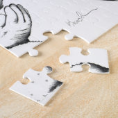 Kerstmis met een schilderpaard en kerstman legpuzzel (Zijkant)