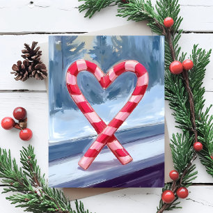Kerstmis met een Suikerstokhart Feestdagenkaart