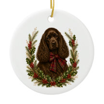 Kerstmis met een vintage Chocolade Cocker Spaniel