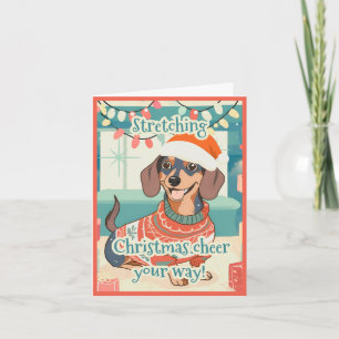 Kerstmis met een vrolijke, vintage, schattige Doxi Feestdagen Kaart