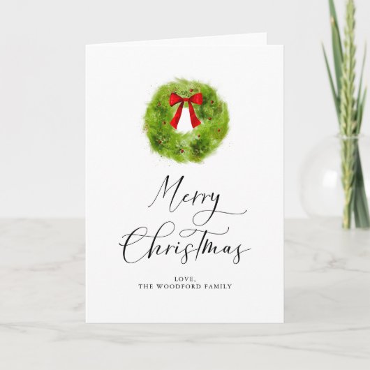 Kerstmis met Elegant Script Holiday Kaart (Voorkant)