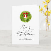 Kerstmis met Elegant Script Holiday Kaart (Gele Bloem)