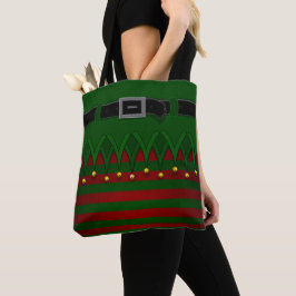 Kerstmis met Elf Bags Cute Holiday Elf Canvas tass Draagtas