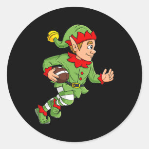 Kerstmis met Elf-Football met achterste jongens Ki Ronde Sticker