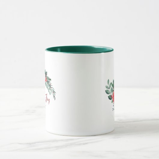 Kerstmis met Evergreen Bouquet Holiday Coffee Mok (Midden)