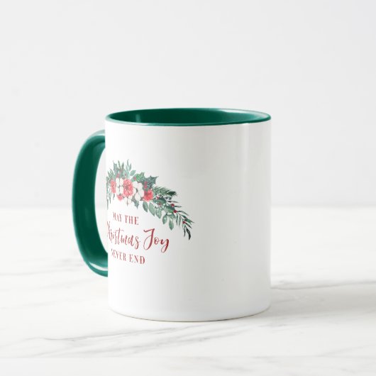 Kerstmis met Evergreen Bouquet Holiday Coffee Mok (Voorkant links)
