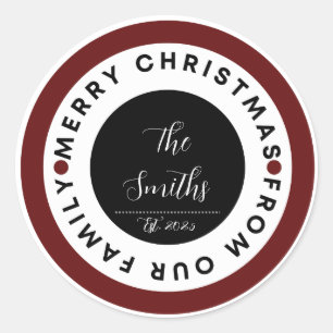 Kerstmis met Familie Ronde Sticker