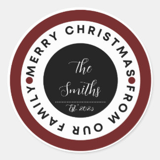 Kerstmis met Familie Ronde Sticker