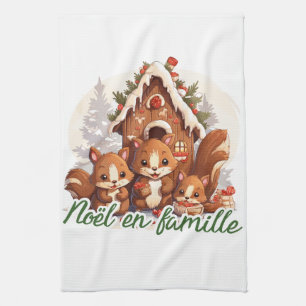 Kerstmis met familie theedoek