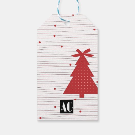 Kerstmis met feestelijke feestdag in het bedrijf cadeaulabel (Achterkant)