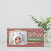 Kerstmis - met fotogrens - feestdagenkaart (Staand voorkant)