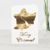 Kerstmis met Gold White Elegant Merry kerst Feestdagen Kaart (Voorkant)