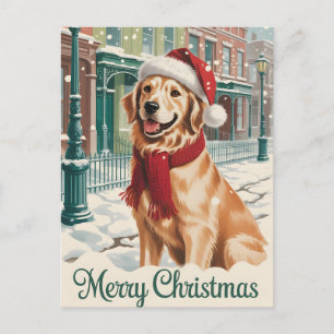 Kerstmis met Golden Retriever Feestdagenkaart