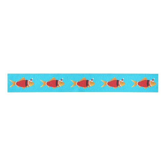 Kerstmis met goudvis grosgrain lint (Voorkant)