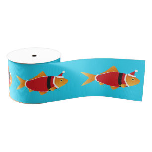 Kerstmis met goudvis grosgrain lint