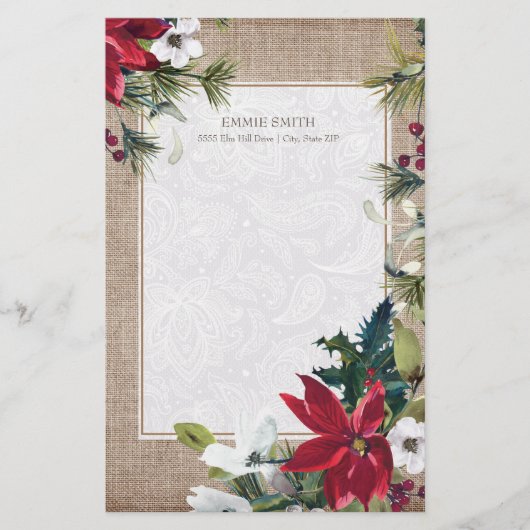 Kerstmis met groene bladeren met een hoge elasticu briefpapier (Voorkant)