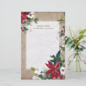 Kerstmis met groene bladeren met een hoge elasticu briefpapier (Staand voorkant)