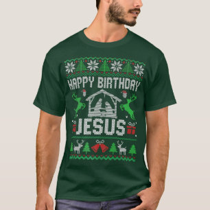 Kerstmis met Happy Birthday Jesus Holiday Oegaal T-shirt