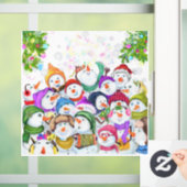 Kerstmis met Happy Snowmans feest Raamsticker (Huis)