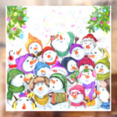 Kerstmis met Happy Snowmans feest Raamsticker (Vel 2)