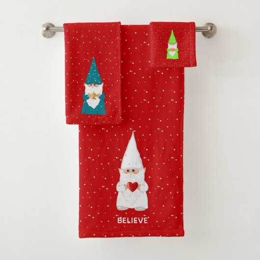 Kerstmis met hart op rood bad handdoek (Insitu)