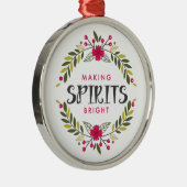 Kerstmis met heldere versieringen metalen ornament (Rechts)