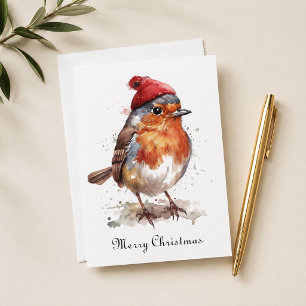 Kerstmis met het Bosroodborstje Feestdagenkaart