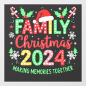Kerstmis met het gezin 2024 Xmas Familie Matching Raamsticker (Vel)