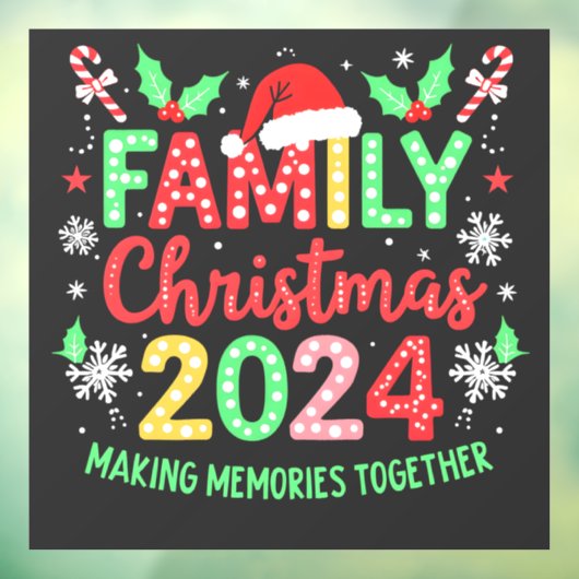 Kerstmis met het gezin 2024 Xmas Familie Matching Raamsticker (Vel 3)