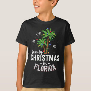 Kerstmis met het gezin in Florida palmbomen Kersts T-shirt
