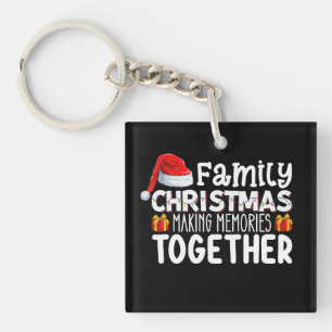 Kerstmis met het gezin maakt samen herinneringen a sleutelhanger