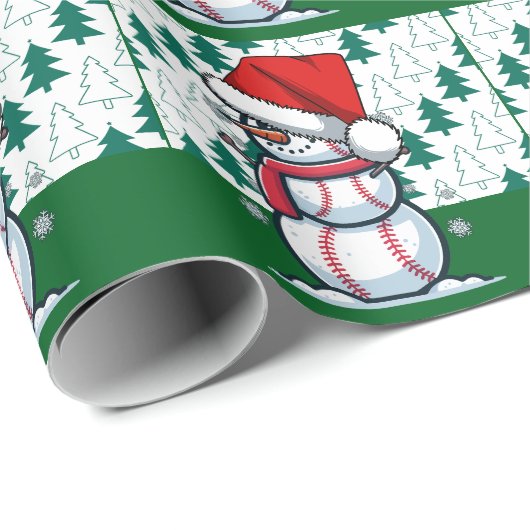 Kerstmis met honkbal en kerstmis cadeaupapier (Rol Hoek)