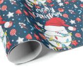 Kerstmis met honkbal en kerstmis cadeaupapier (Rol Hoek)