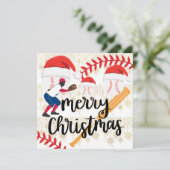 Kerstmis met honkbal leuk kaart (Staand voorkant)